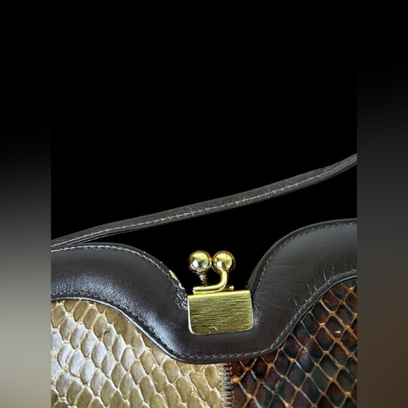 Vintage Coret Made in Canada Multicolour Snakeskin Embossed Bag - Picture 5 of 8